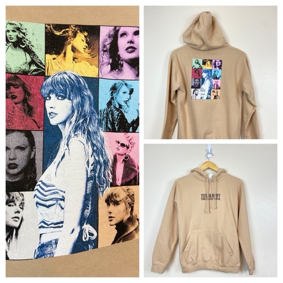 Just Hoods Taylor Swift Eras Tour Tan Hoodie XS - Picture 1 of 7